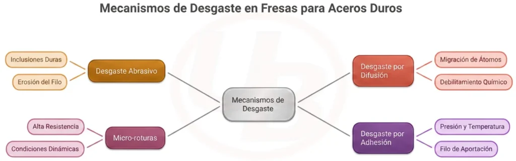 Mecanismos de desgaste en fresas para aceros duros / Altzairu gogorretarako fresa industrialak higatzeko mekanismoak.